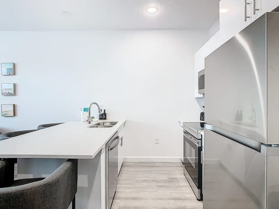 A fully stocked kitchen with all the essentials, ready for you to whip up delicious meals.