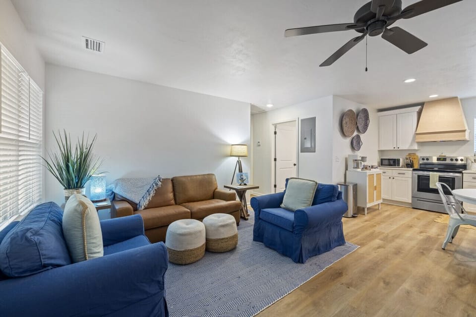 Beautifully decorated living space with ample seating