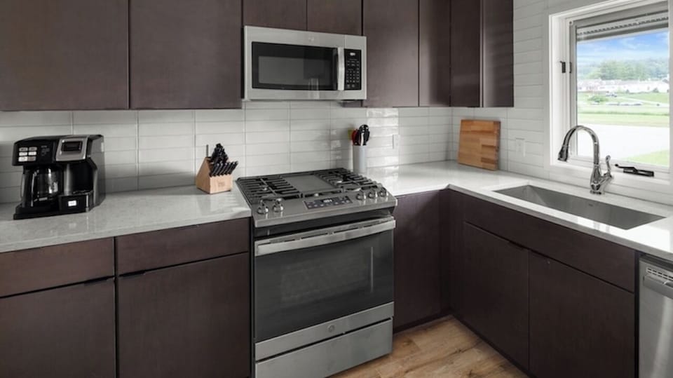 Kitchen with gas range