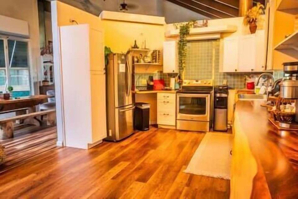 Newly Remodeled Kitchen with exquisite live edge wood countertops