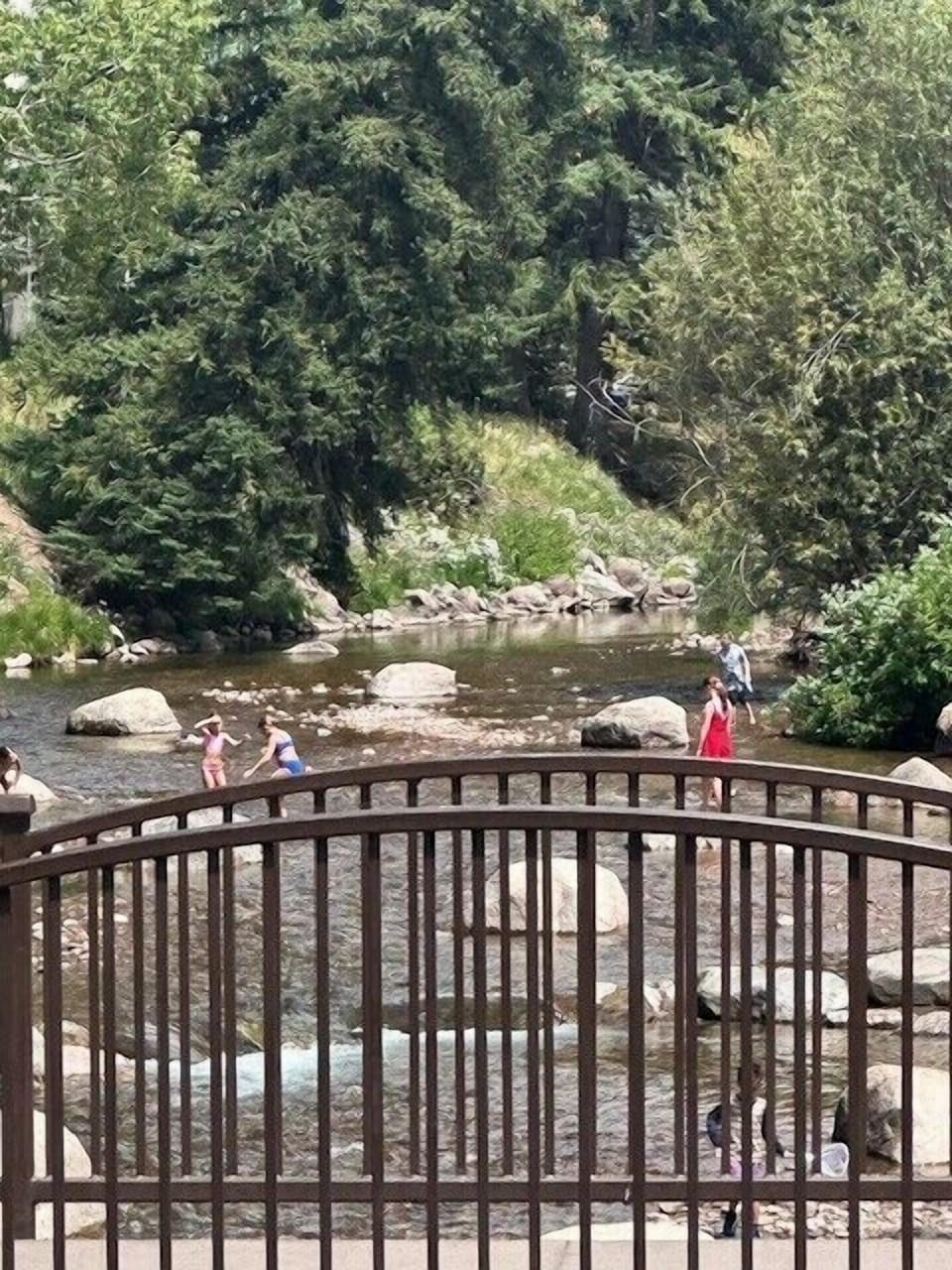 Enjoy summer fun in the cool creek in Vail Village - just steps from Villa Cortina!