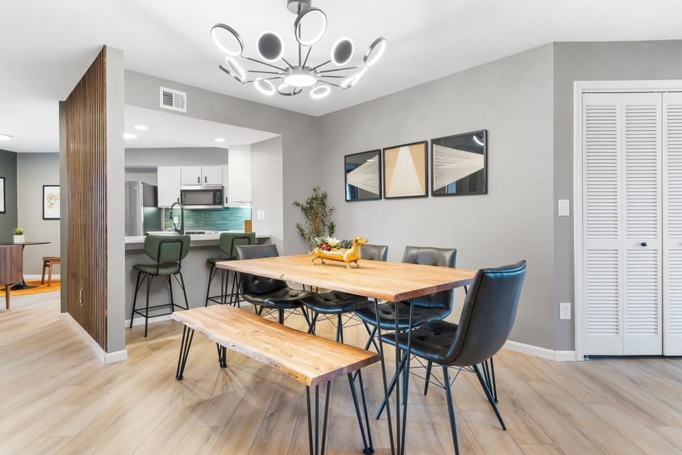 Dining table with seating for 6
