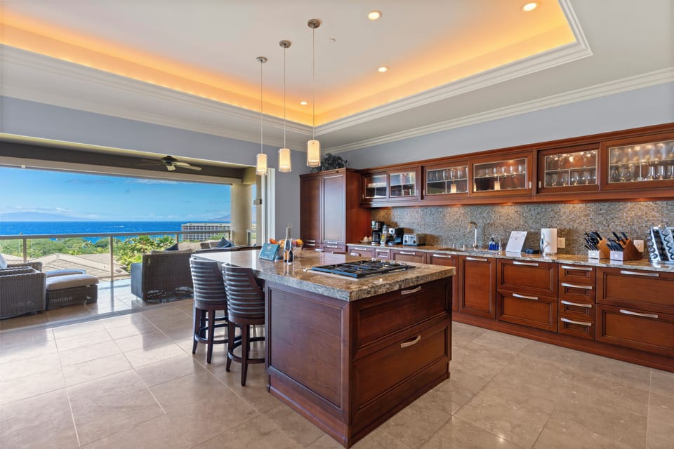 Start your morning right at Wailea Luxury Residence Hoolei 23-3 with coffee and a view.