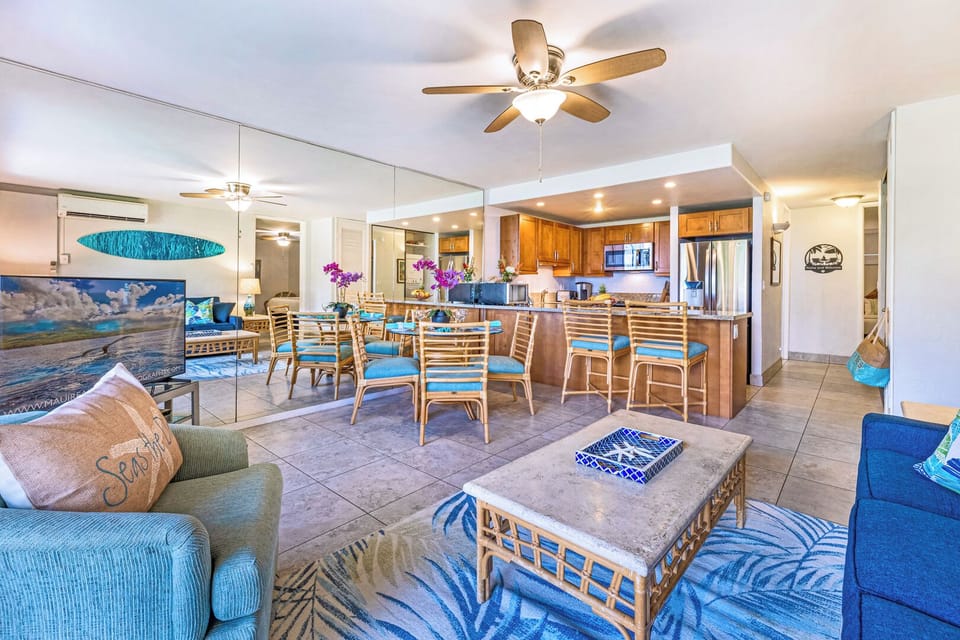 Papakea K-105’s open living space flows with light, comfort, and island charm.