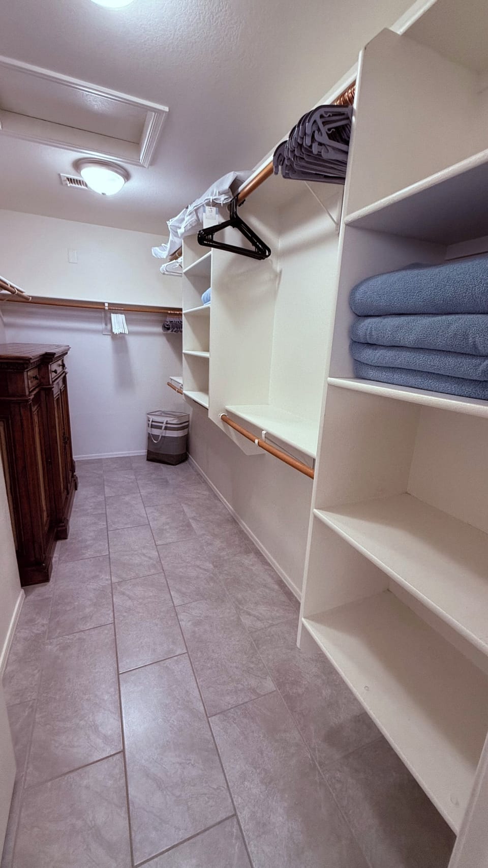 Huge walk in master closet 