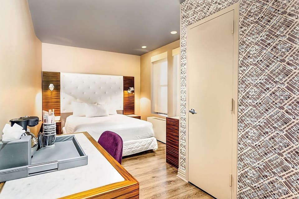Start mornings with in-room coffee and an easy, airy layout.