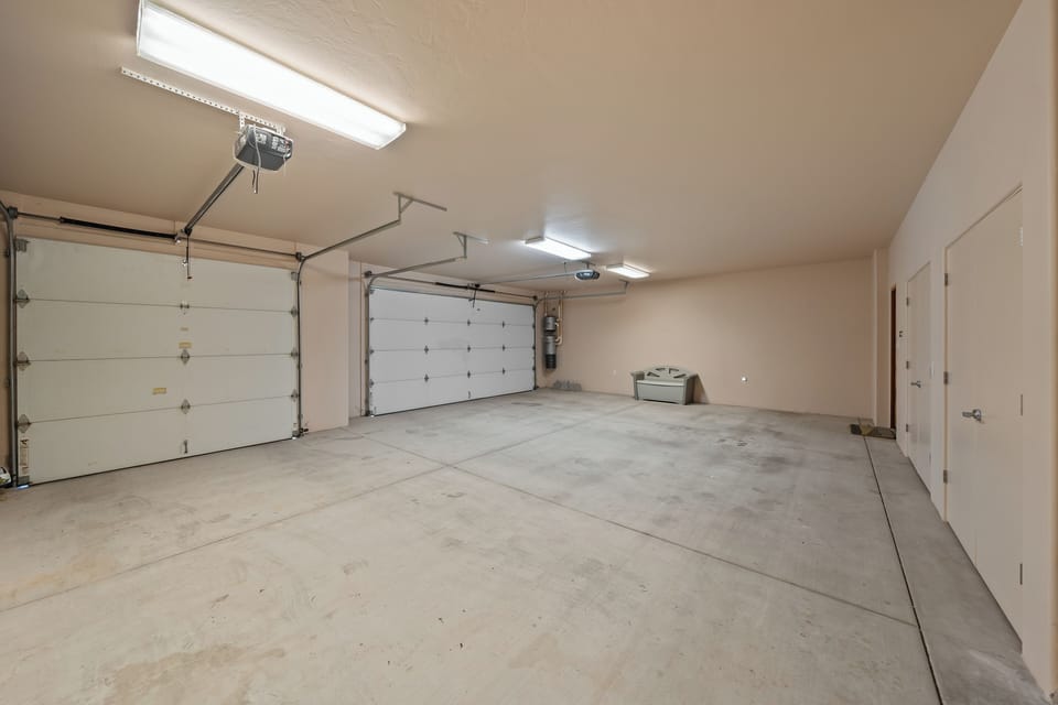 Garage access-- big enough for three vehicles.