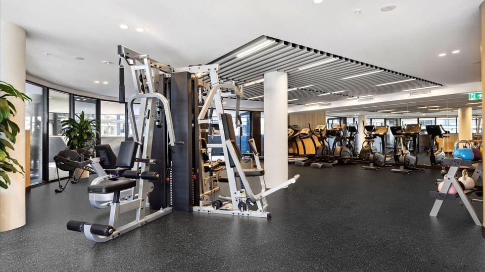 Work out at your convenience in the communal fitness area (availability may vary).