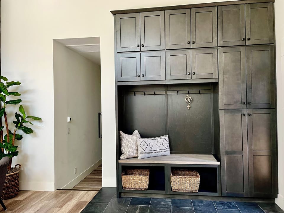 Front entry drop and storage area

