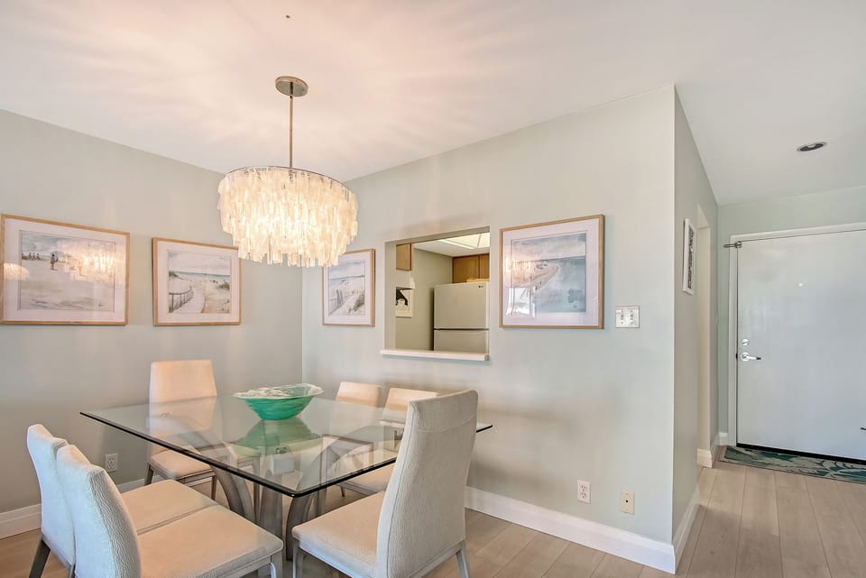 Kitchen opens to living room