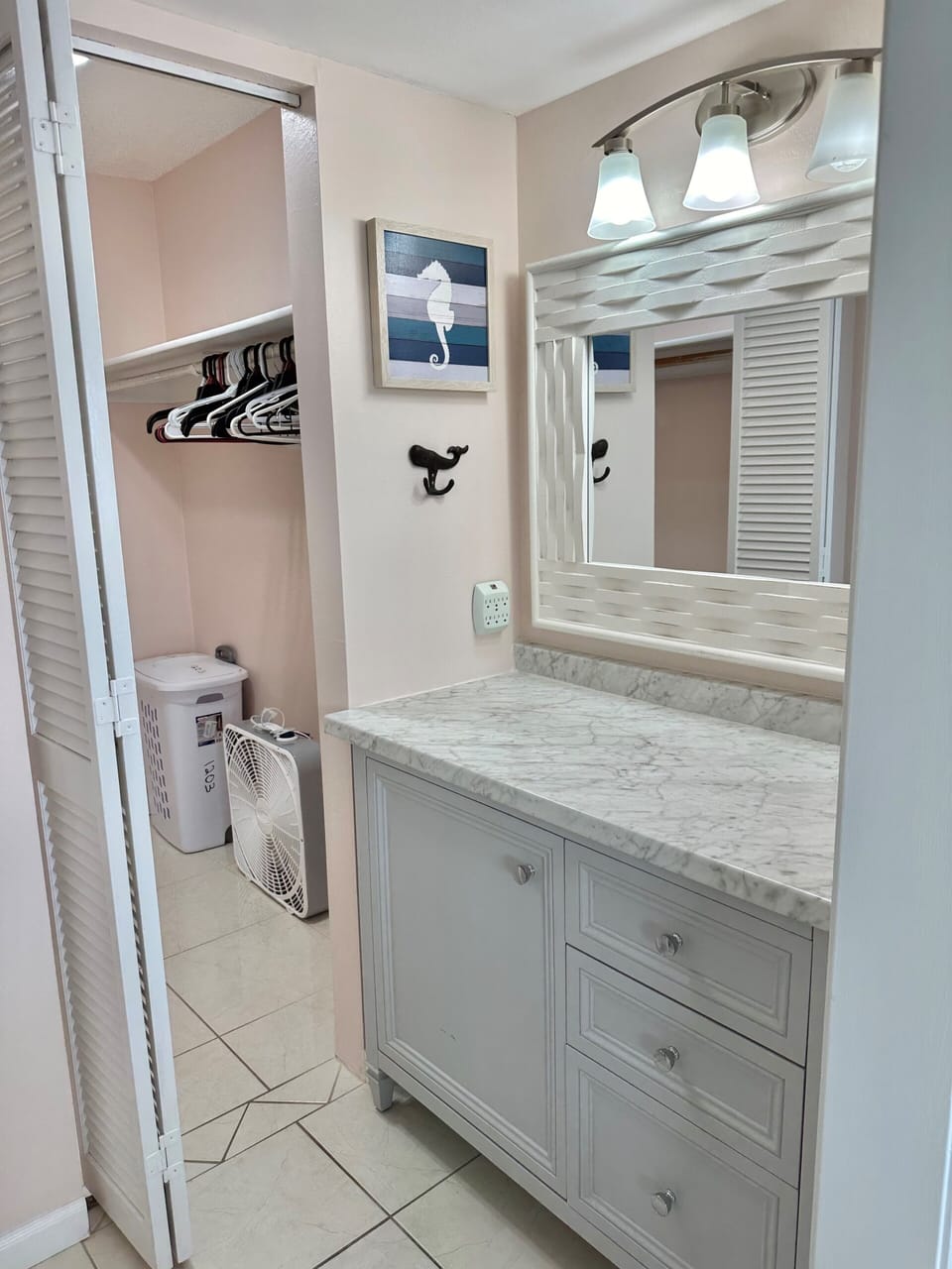 Master closet and vanity