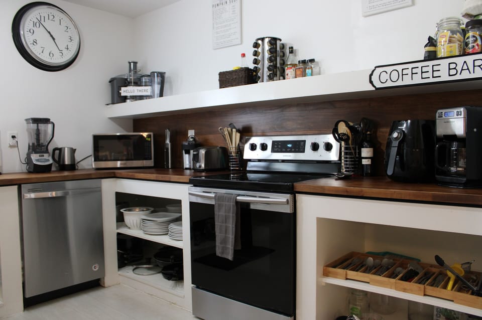 Large kitchen all appliances needed for an extended stay
