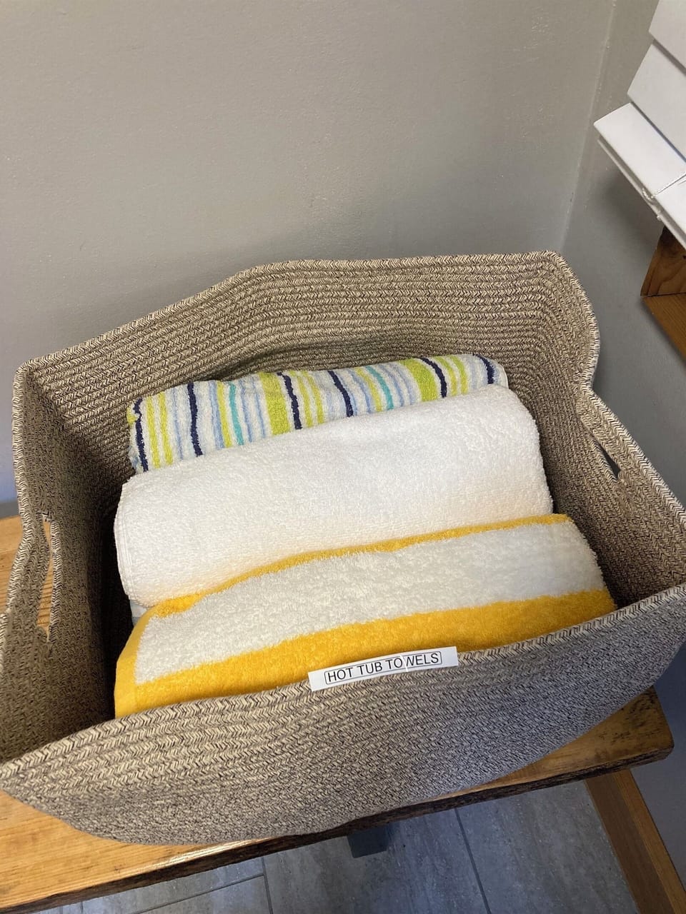 Hot tub towels & shoes provided
