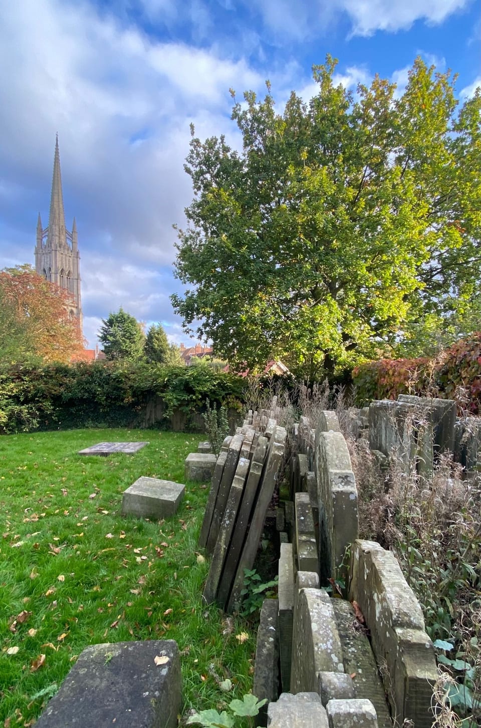 The Old Cem with a view to St James’s church in the town centre.