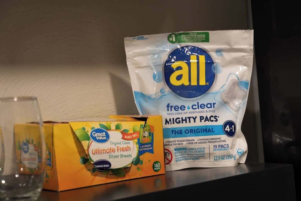 Laundry essentials and detergent