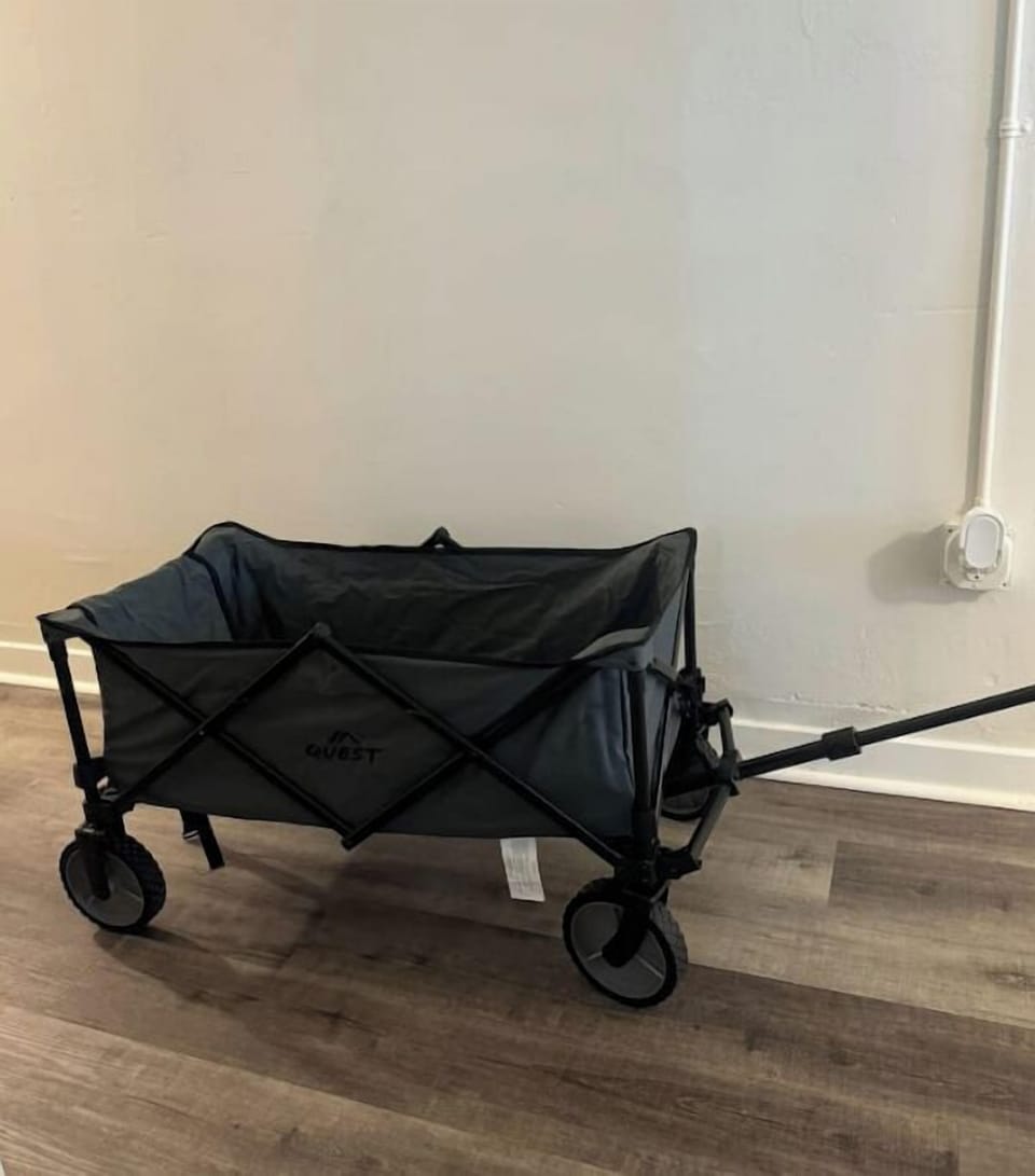Wagon in closet off kitchen to help bring your things up to the unit