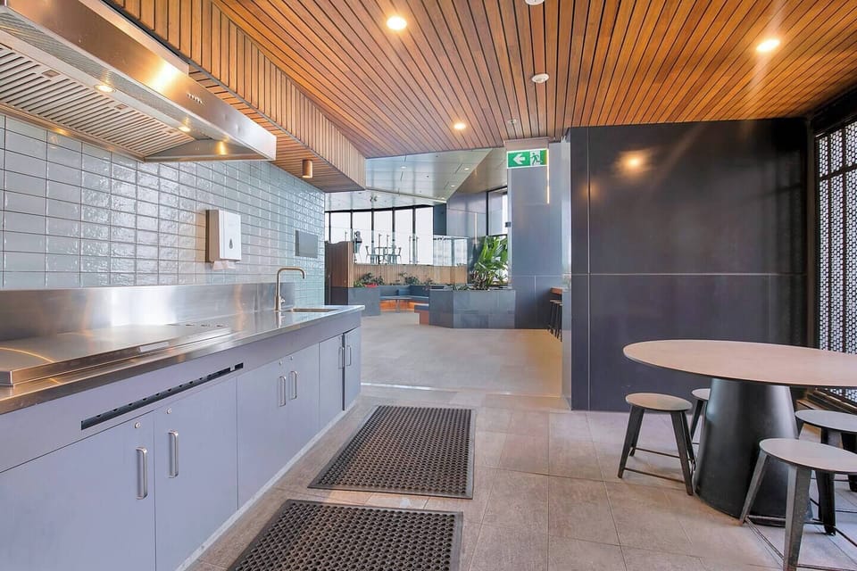 Make use of the shared facilities throughout the building, including an outdoor kitchen and BBQ.
