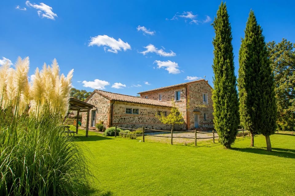 The outdoor area of the villa