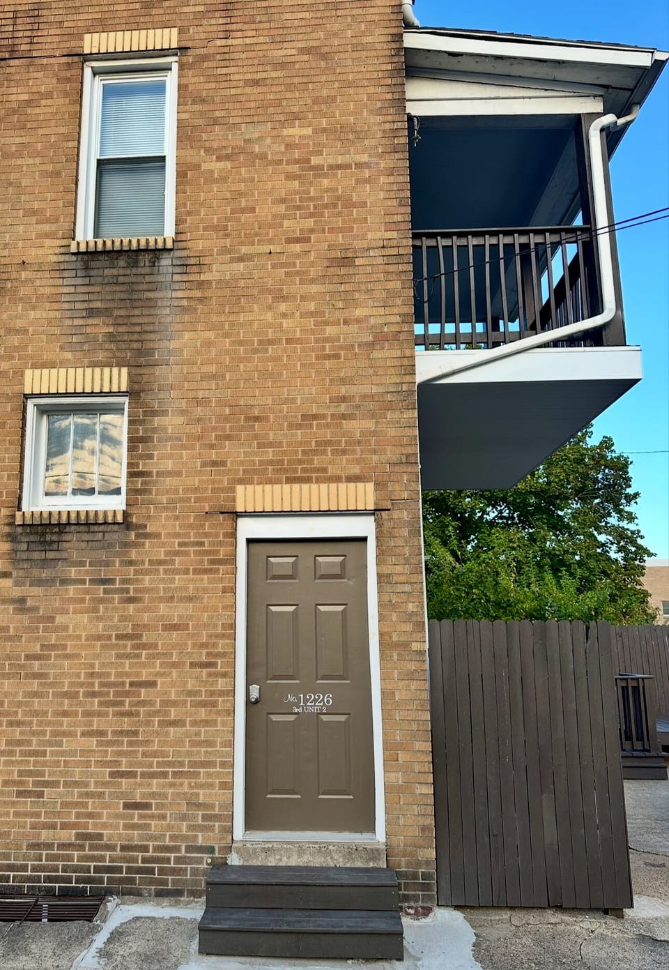 Entrance, keypad access.