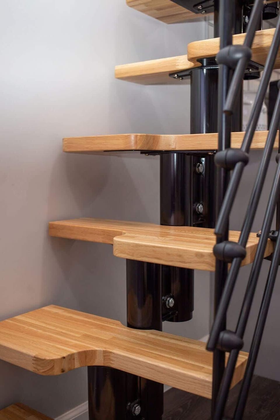 Very unique stairs headed up to the bedroom