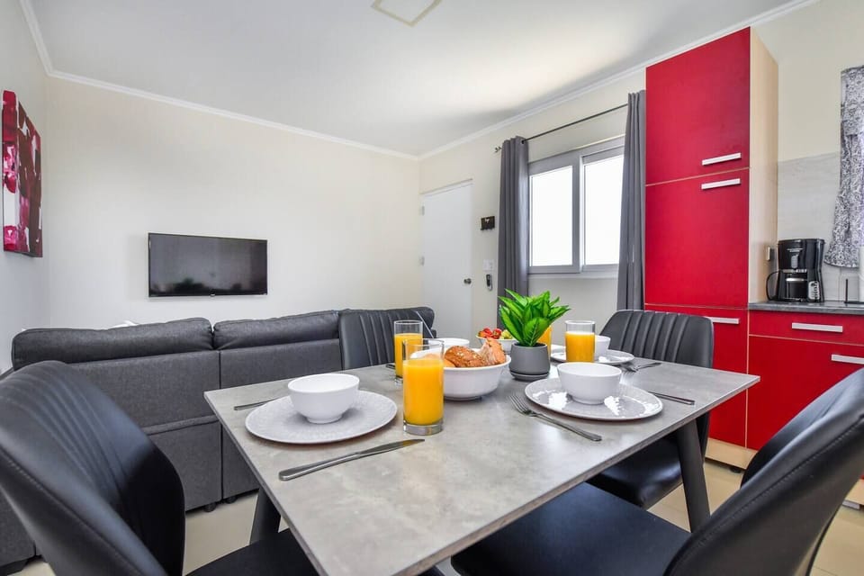 Enjoy your meals in this stylish dining area.