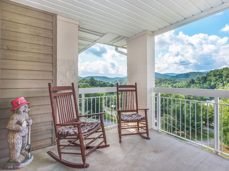 Whispering Pines 553 2 Bedroom Condo with Indoor Pool Outdoor Po - Private Balcony with a Mountain View from your Pigeon Forge Condo