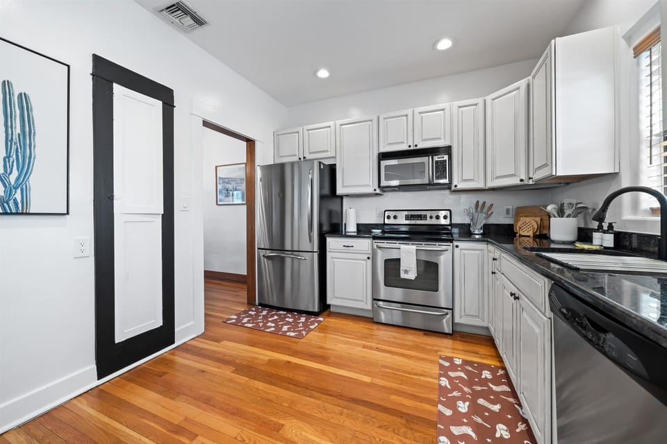 A large kitchen to cook a meal away from home.