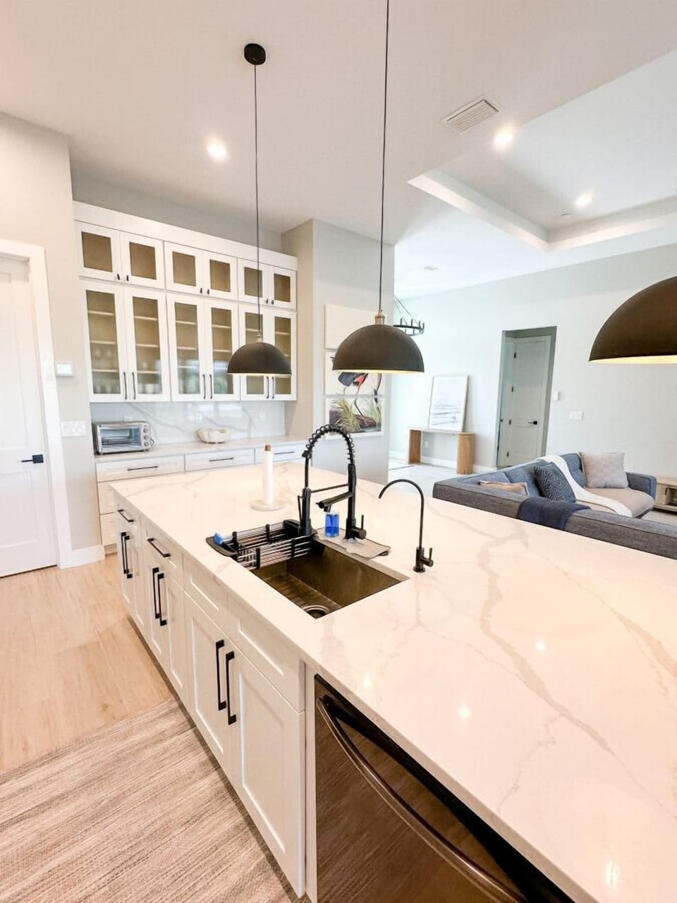 Oversized island with sink