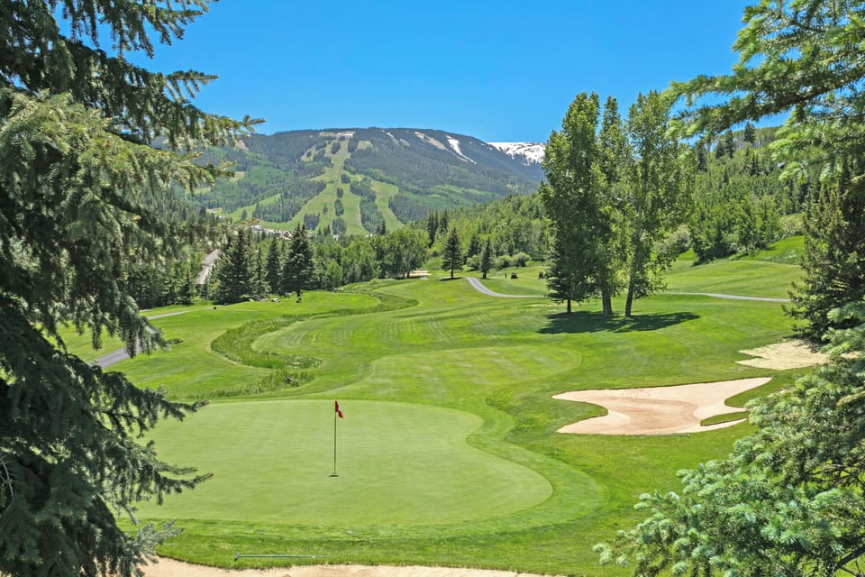 View of Beaver Creek mountain from the golf course.