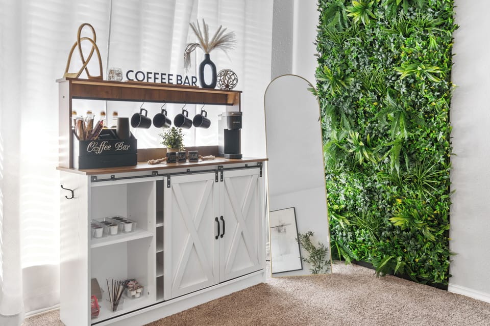 Fully stocked coffee bar to kick off your day!