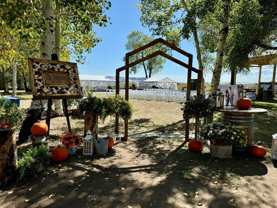 View of the outdoor space for events. This space is located east of the house.