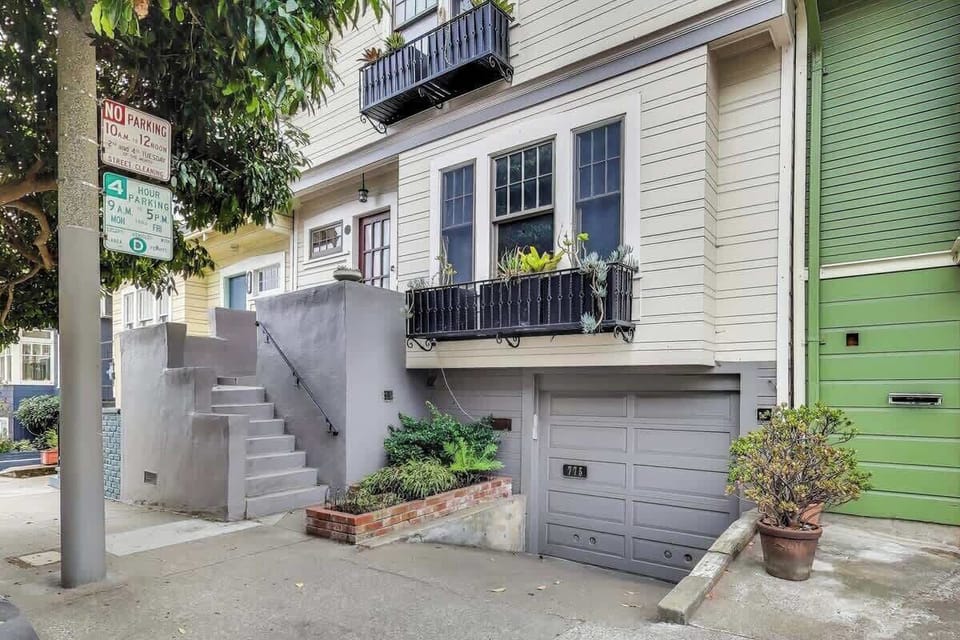 Enter the suite through the garage.  
House is on a quiet street in glen park. 