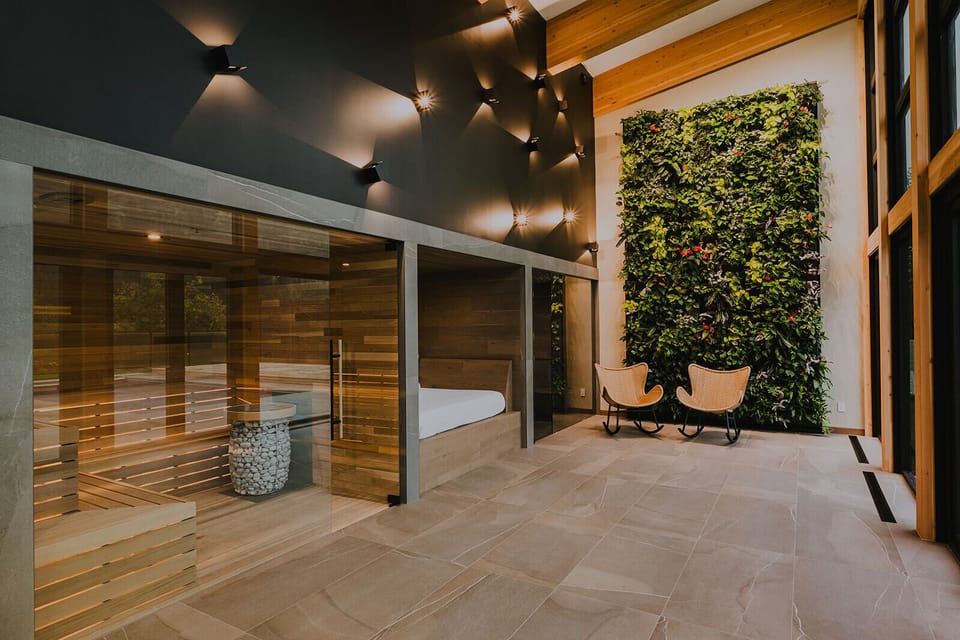 The Spa: Sauna, Day Bed, Steam Room and Living Wall