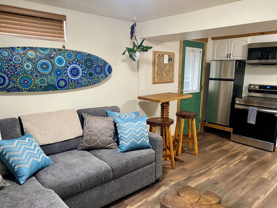 Living room and kitchen area