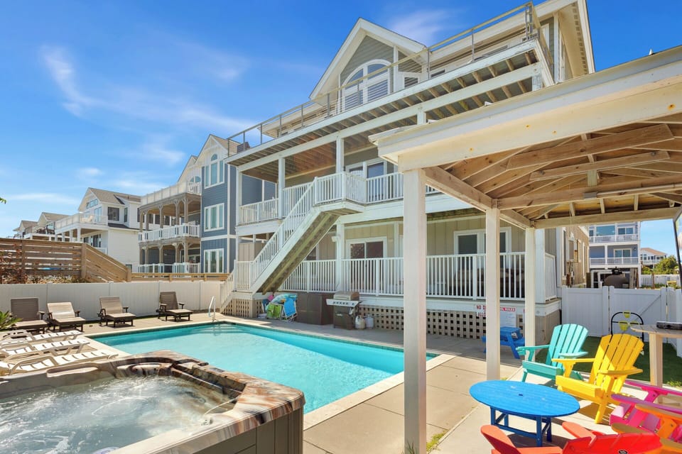 Relax out by the pool before taking a dip on a warm, sunny day!