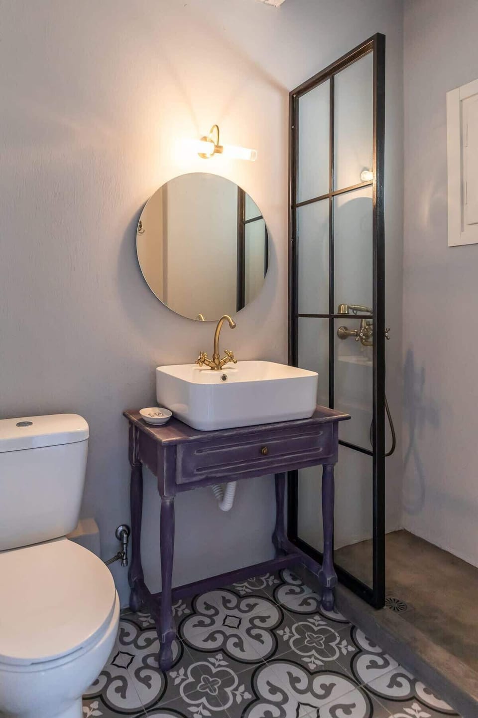 Modern and spacious bathroom interior