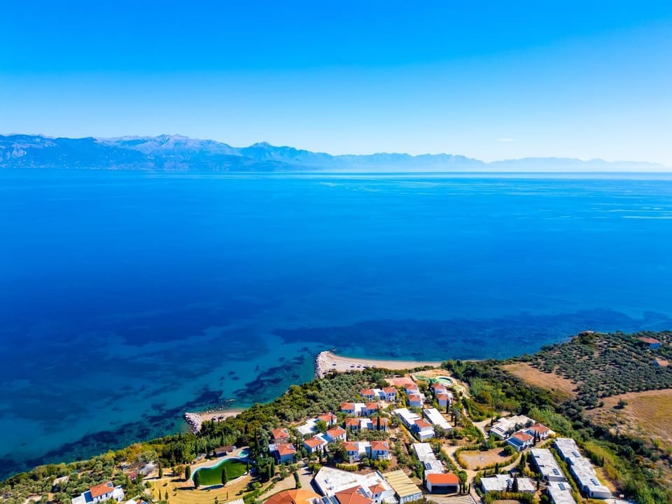 Aerial view showing location of villa