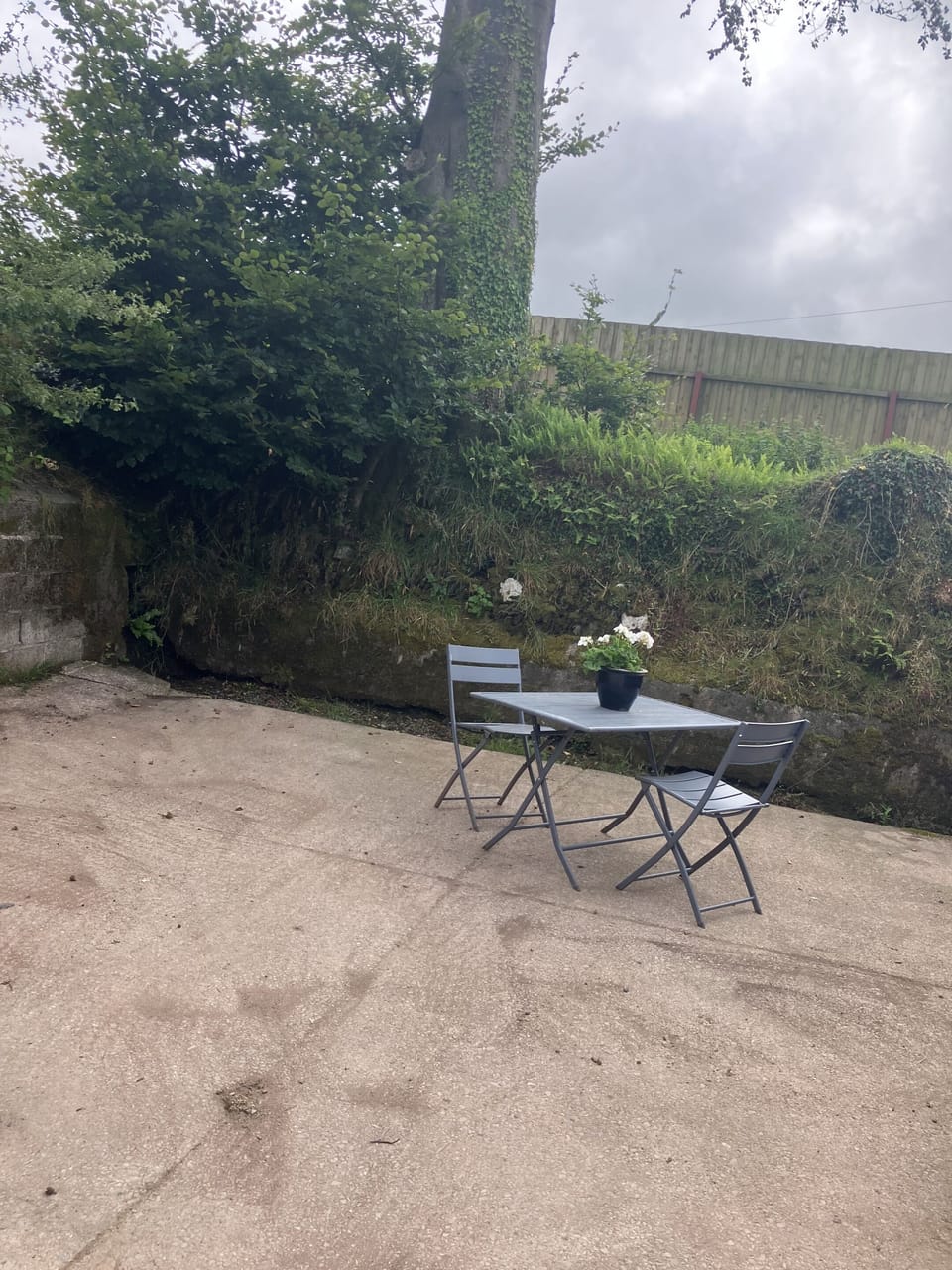 terrace area with stream