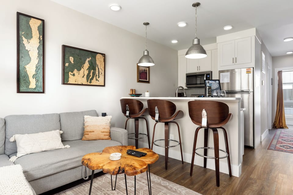 Eat-in kitchen area allows for a free flow of conversation from one room to another