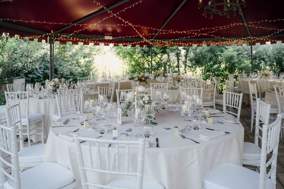 Outdoor banquet area
