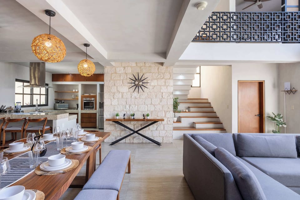 The villa offers unique architectural features  