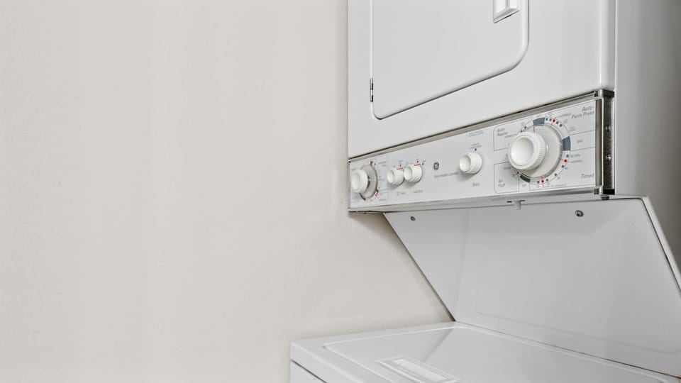 Take advantage of the in-unit washer and dryer to keep your clothes clean and fresh.