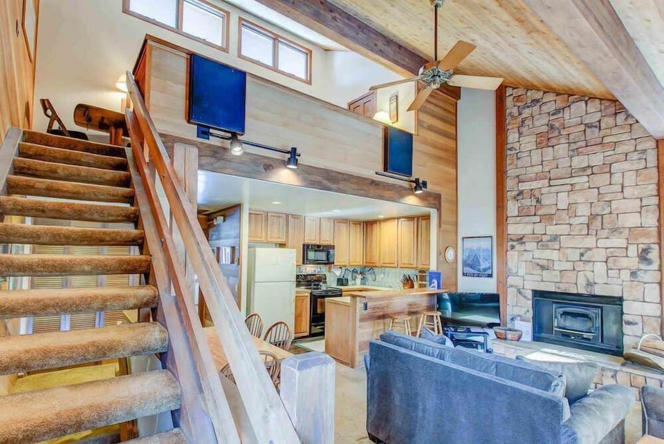 Open floor plan with loft