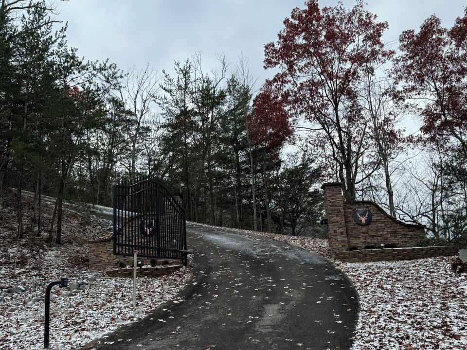 Copper Elk entrance with light snow