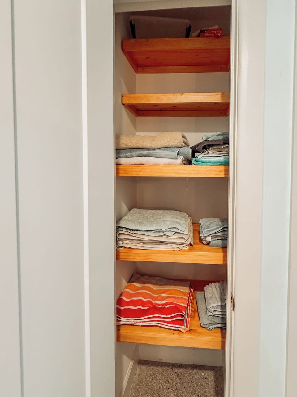 Discover convenience in our linen closet stocked with fresh towels
