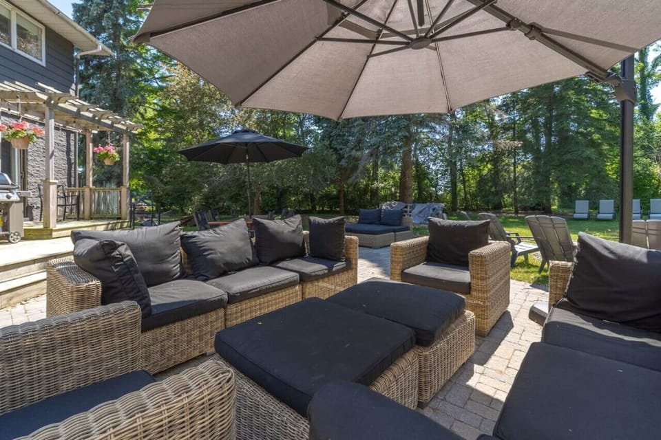 Top quality outdoor lounge furniture on the large terrace
