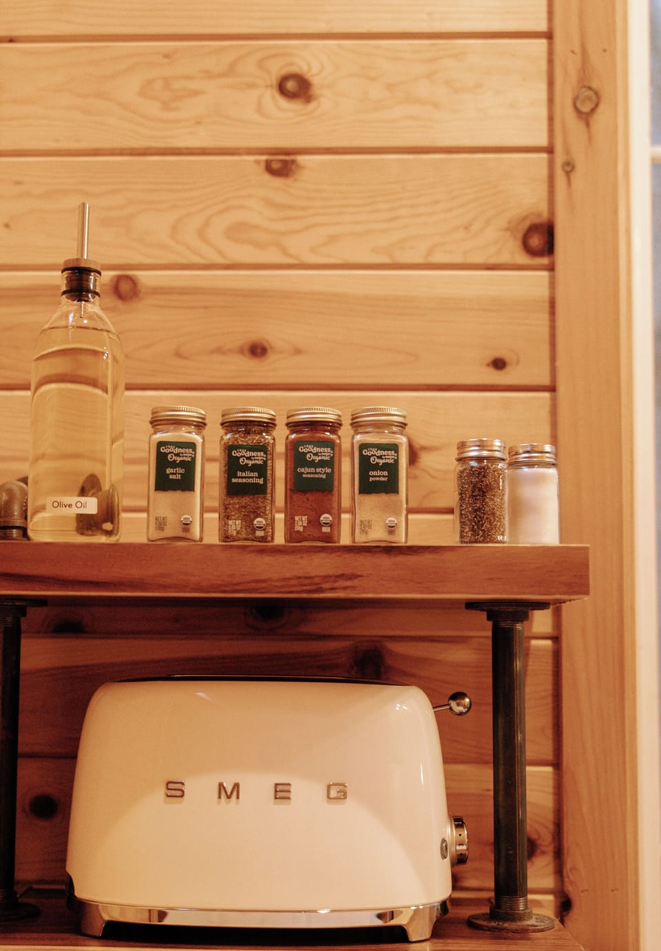 Oil & spices available for cooking 