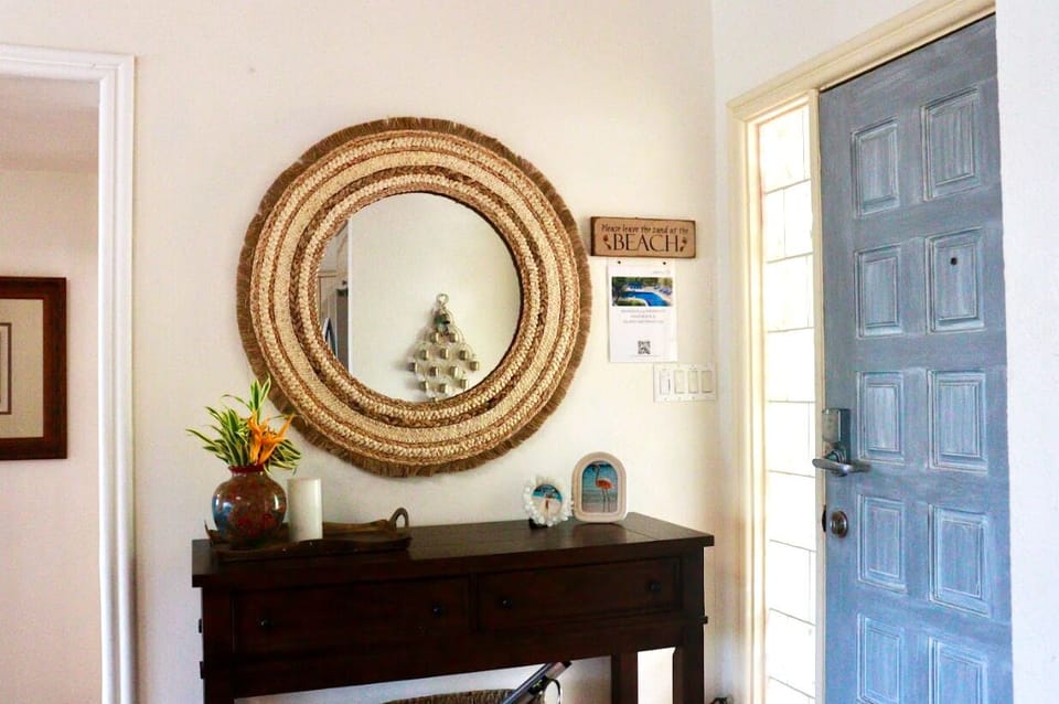 Mandavilla Private entry way into your villa with storage for beach gear.