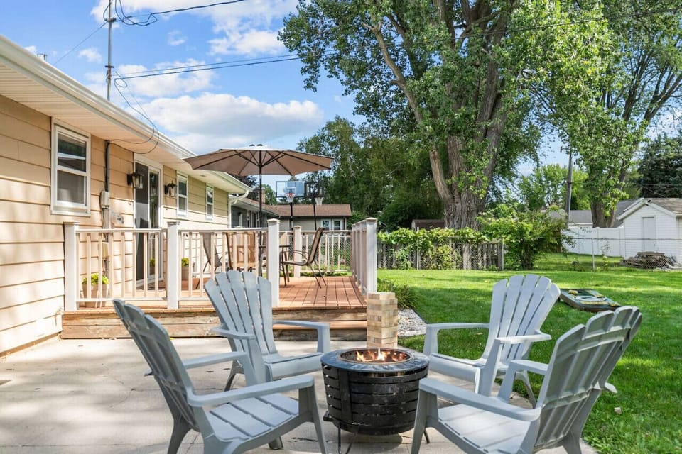 Relax with friends and family on the deck and around the fire pit!