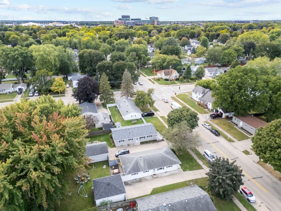 Arial view of property.